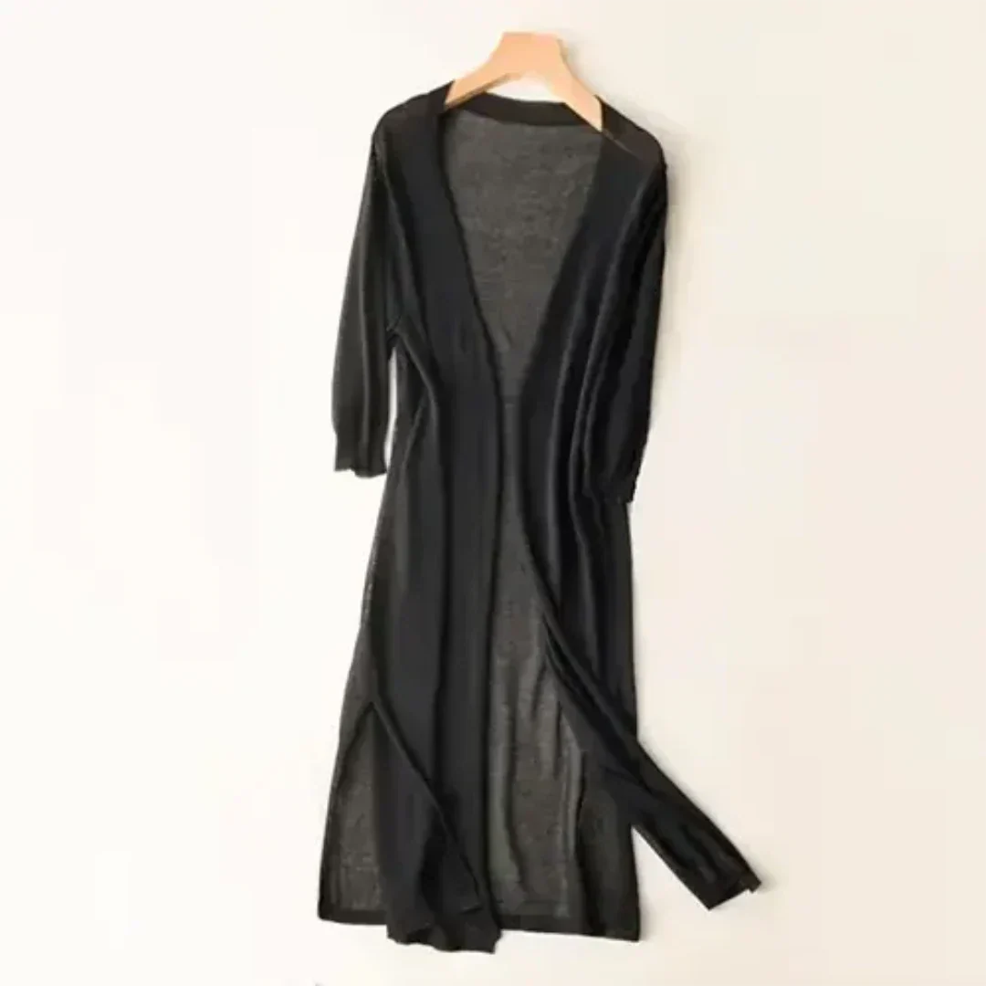 Cardigan Donna Manica Lunga Lunga Vestibilità
