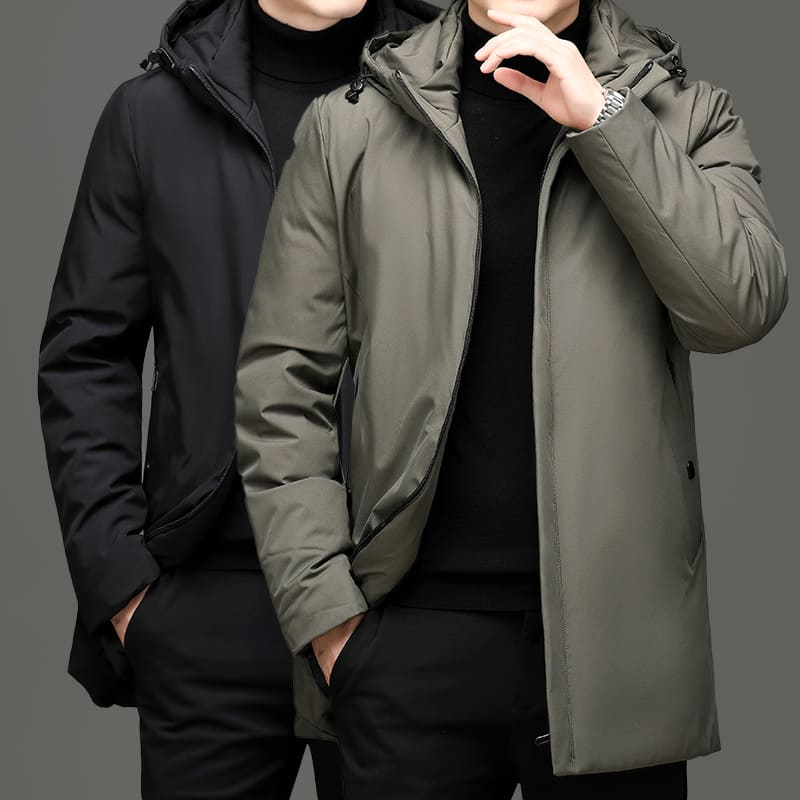 Parka Uomo Lungo con Tasche Multiple Caldo e Moderno