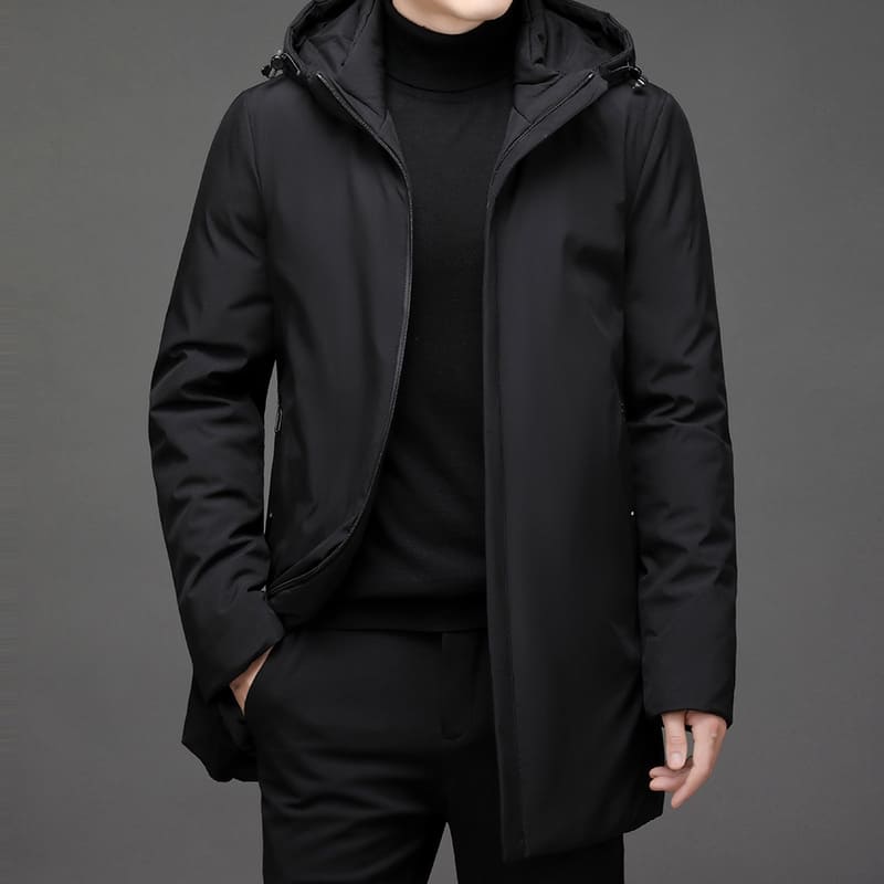 Parka Uomo Lungo con Tasche Multiple Caldo e Moderno