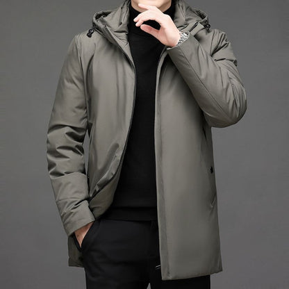 Parka Uomo Lungo con Tasche Multiple Caldo e Moderno