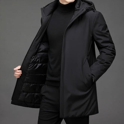 Parka Uomo Lungo con Tasche Multiple Caldo e Moderno