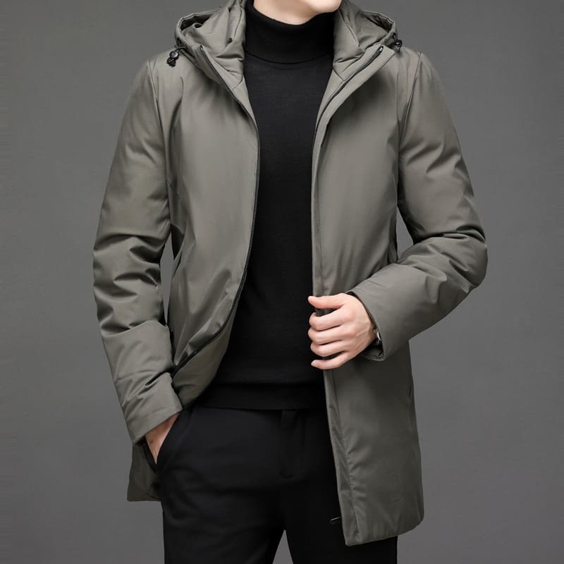 Parka Uomo Lungo con Tasche Multiple Caldo e Moderno