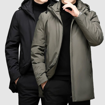 Parka Uomo Lungo con Tasche Multiple Caldo e Moderno