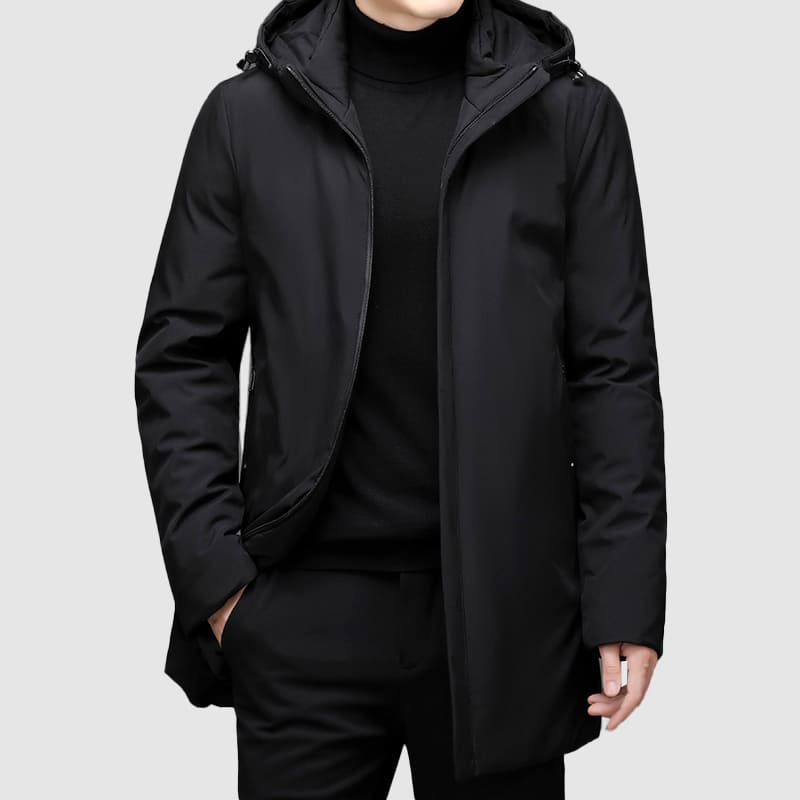 Parka Uomo Lungo con Tasche Multiple Caldo e Moderno