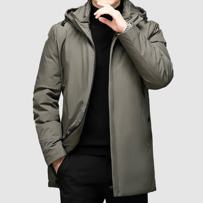 Parka Uomo Lungo con Tasche Multiple Caldo e Moderno