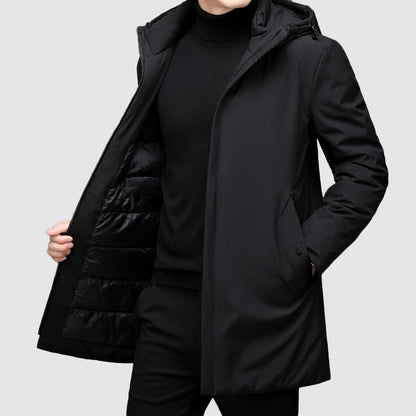 Parka Uomo Lungo con Tasche Multiple Caldo e Moderno