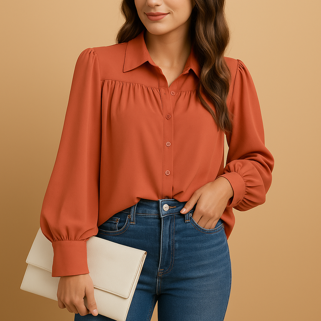 Isabelle | Elegante camicetta con maniche a lanterna da donna 3