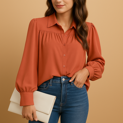 Isabelle | Elegante camicetta con maniche a lanterna da donna 3
