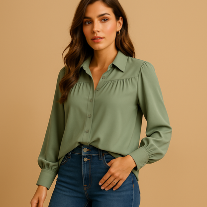 Isabelle | Elegante camicetta con maniche a lanterna da donna 4