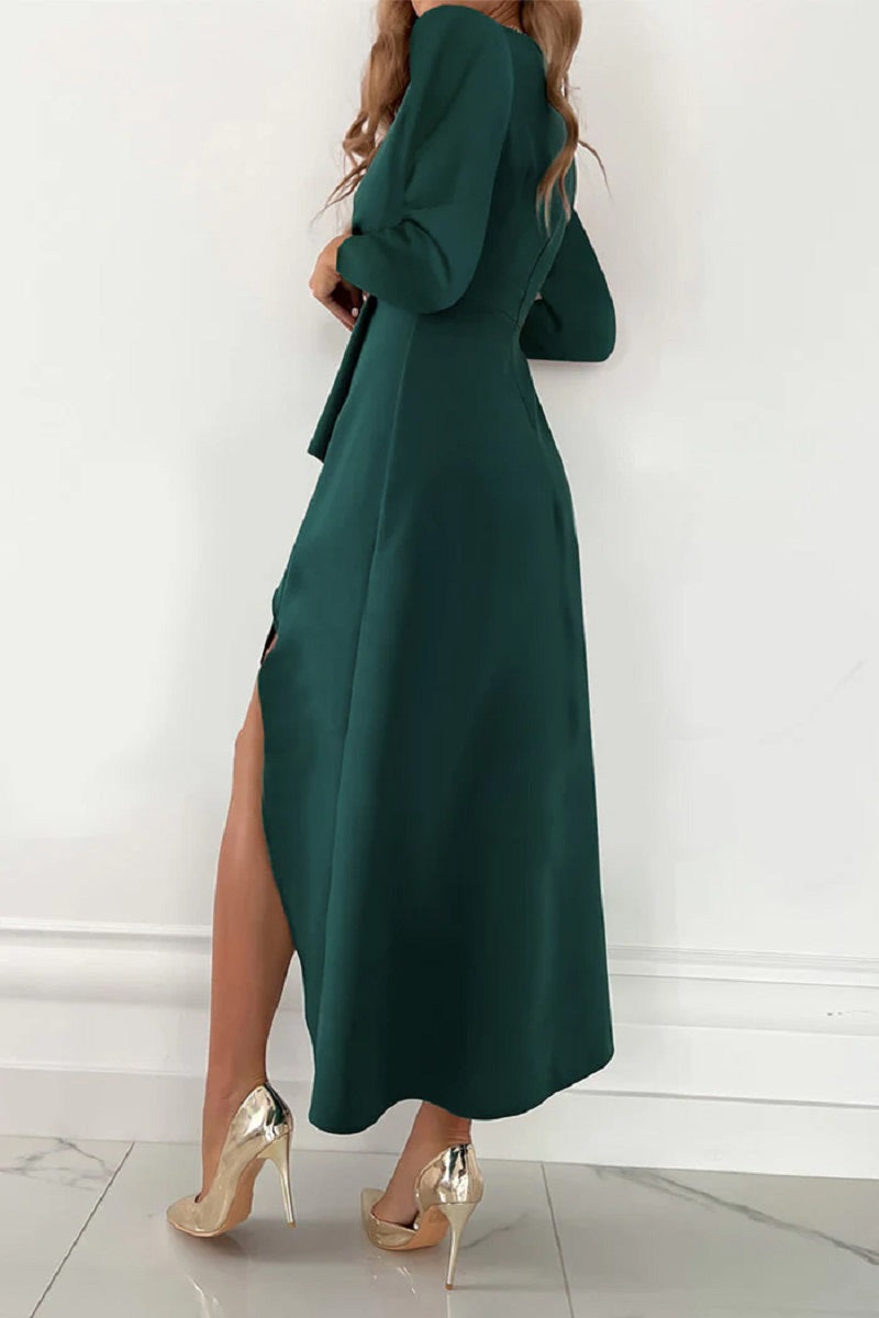 Abito Plissettato Donna Monocromatico Elegante