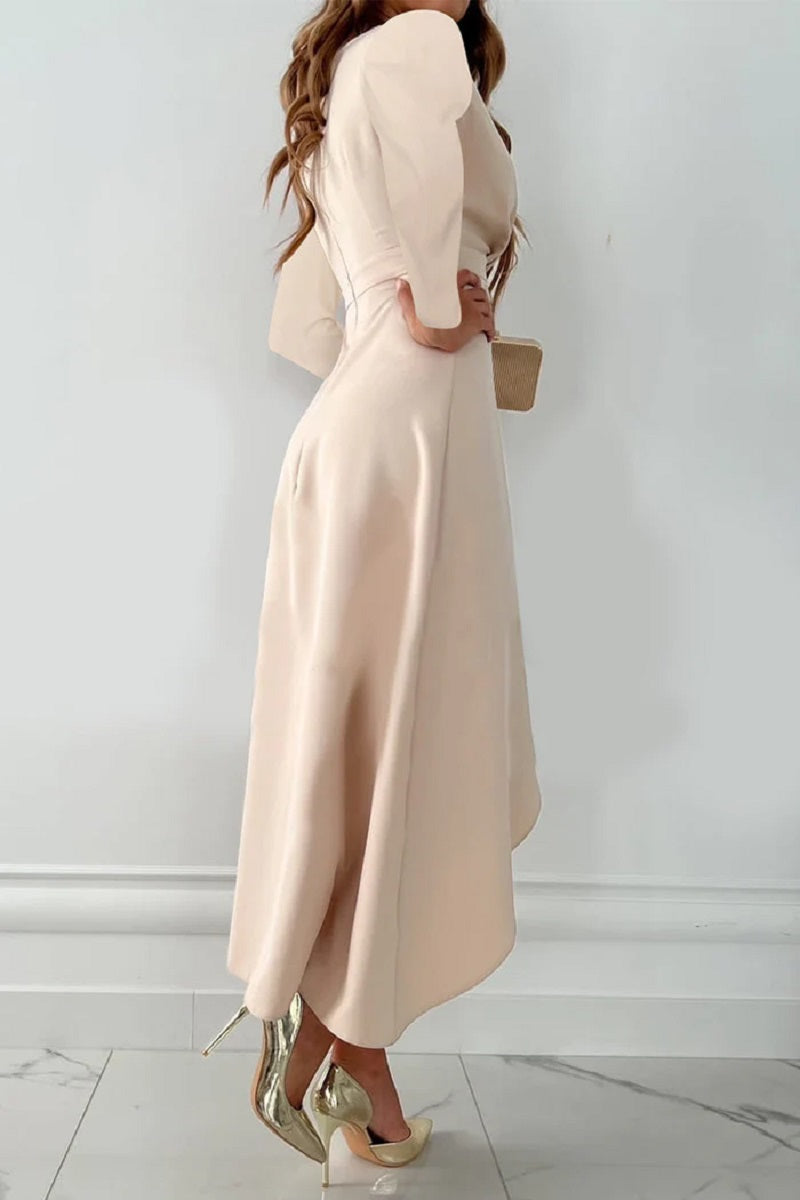 Abito Plissettato Donna Monocromatico Elegante