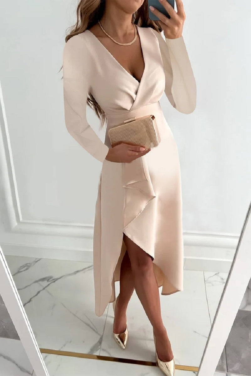 Abito Plissettato Donna Monocromatico Elegante