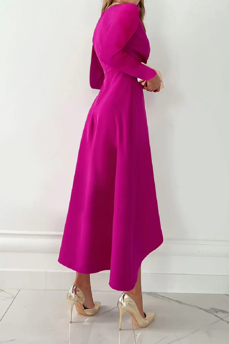 Abito Plissettato Donna Monocromatico Elegante