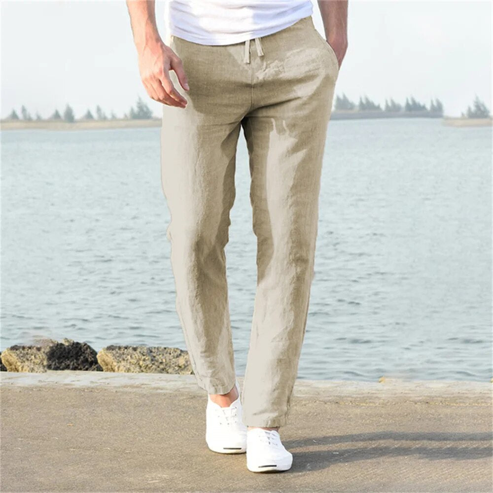 Pantaloni Uomo Leggeri Estivi Taglio Largo
