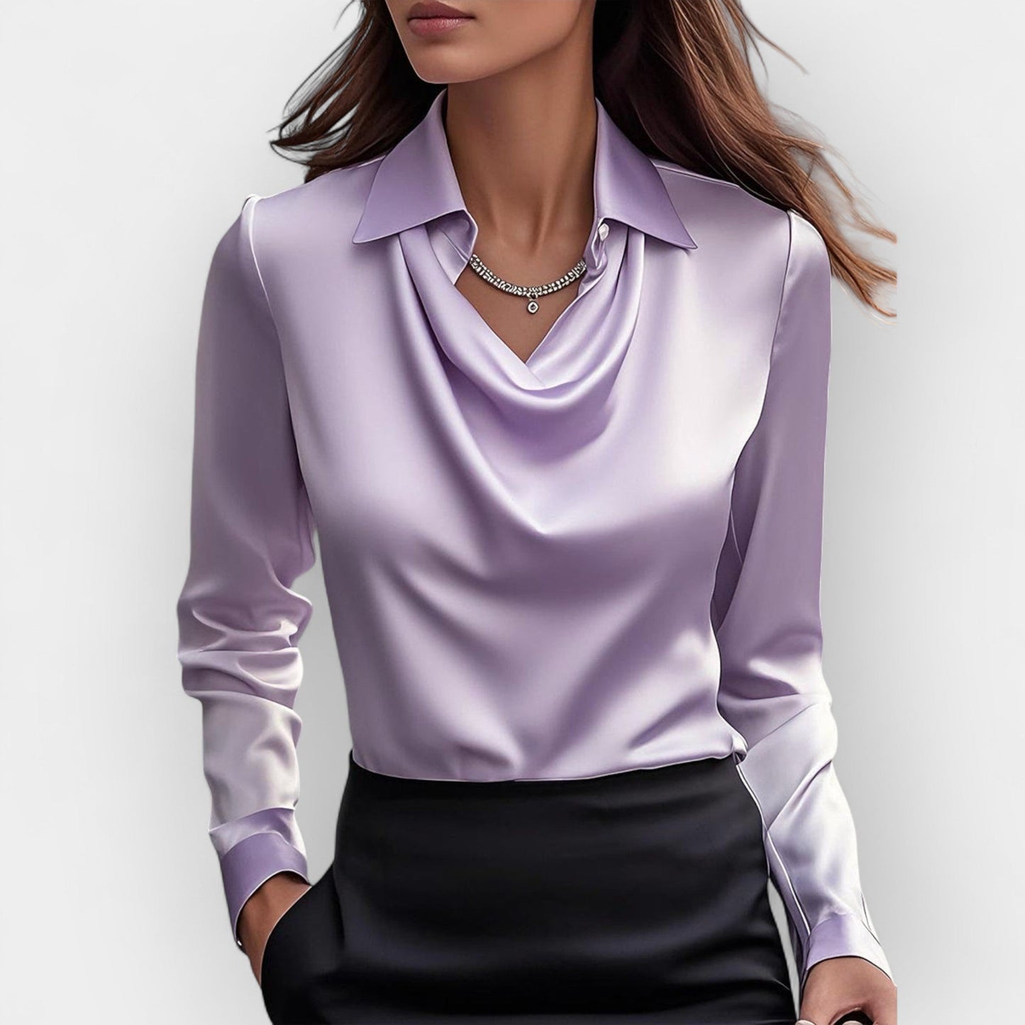 Blusa Donna Satinata Elegante Scintillante