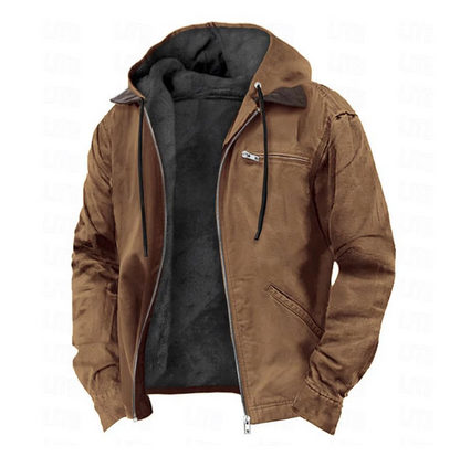 Giacca Uomo con Cappuccio e Chiusura Frontale con Zip