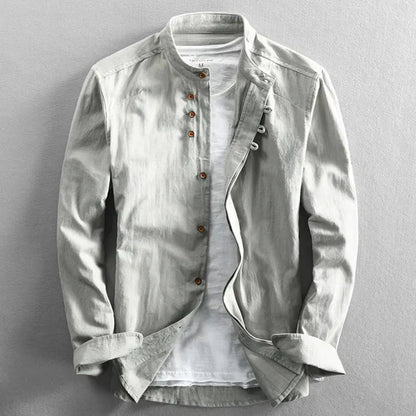Camicia Uomo Manica Lunga Stile Giapponese