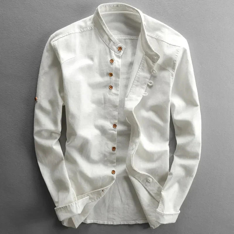 Camicia Uomo Manica Lunga Stile Giapponese
