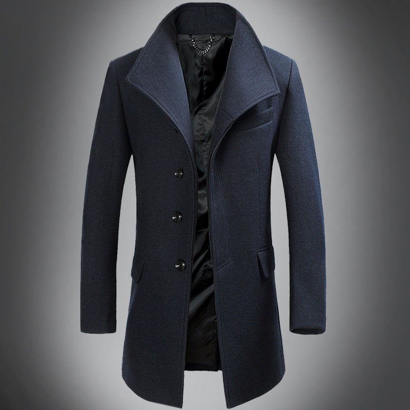 Cappotto Uomo Lana Slim Fit Chiusura Singola Colletto Rever - Brentozzi