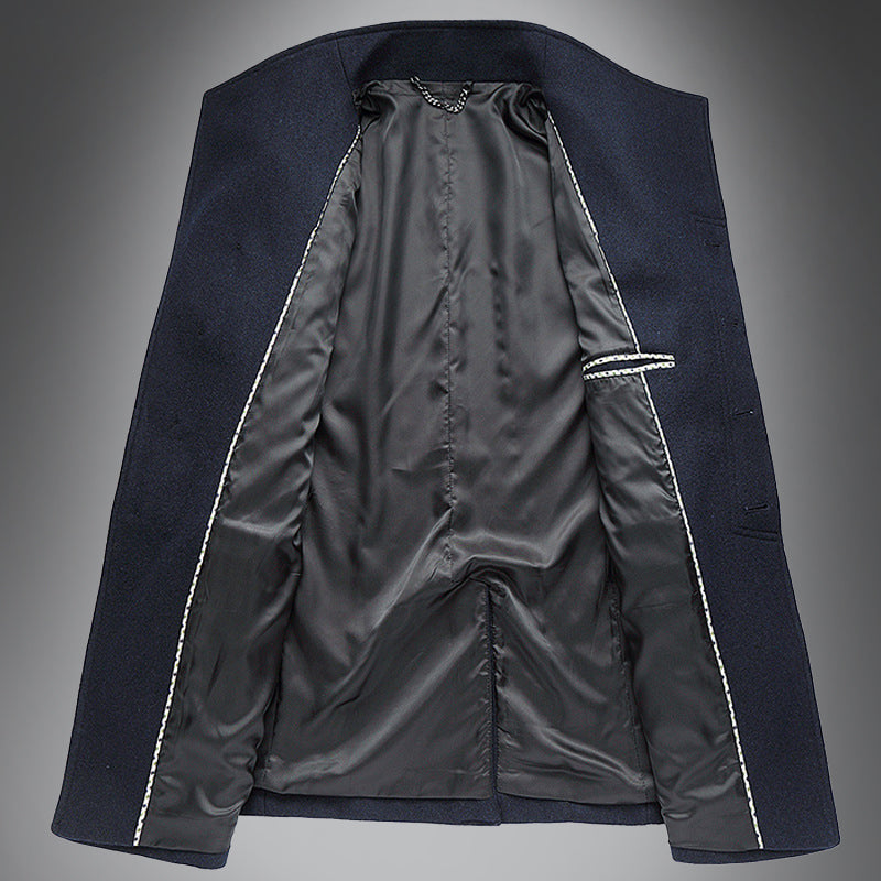 Cappotto Uomo Lana Slim Fit Chiusura Singola Colletto Rever
