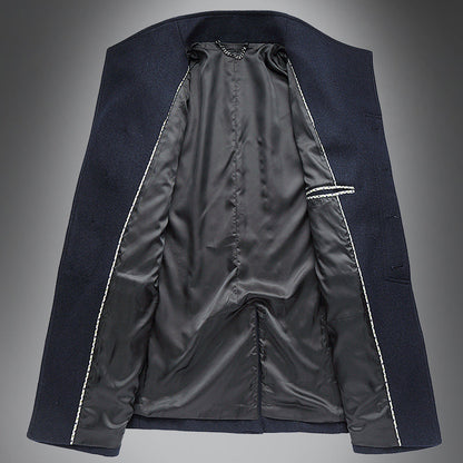 Cappotto Uomo Lana Slim Fit Chiusura Singola Colletto Rever