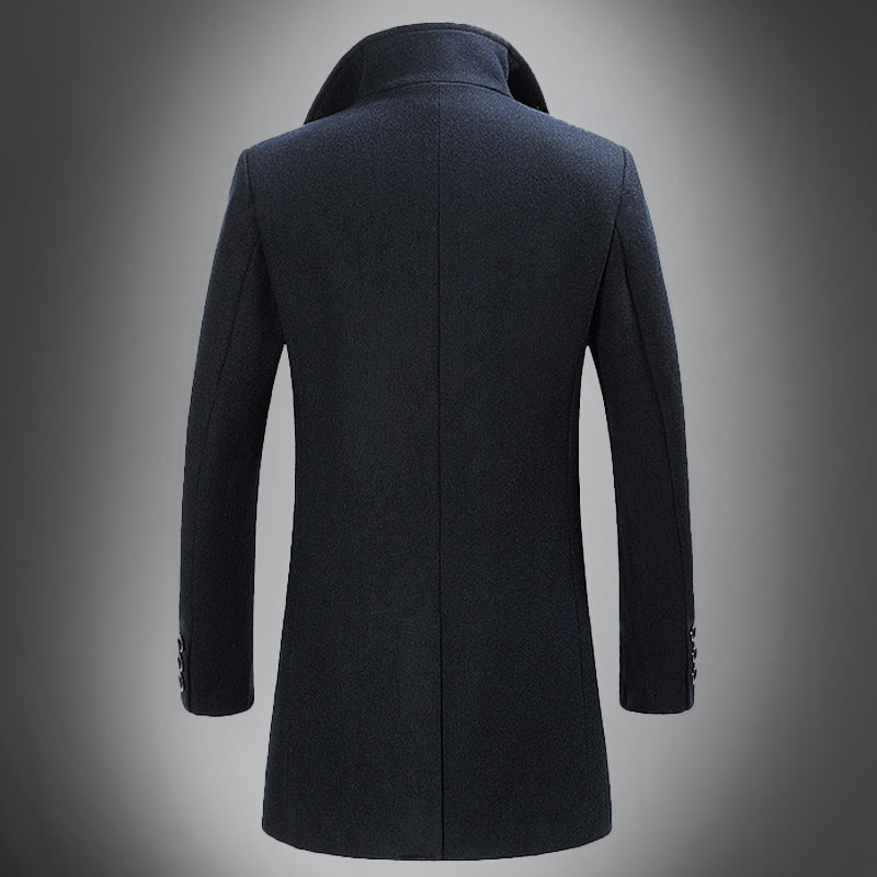 Cappotto Uomo Lana Slim Fit Chiusura Singola Colletto Rever