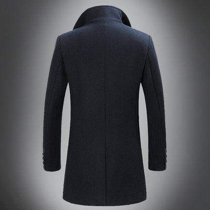 Cappotto Uomo Lana Slim Fit Chiusura Singola Colletto Rever