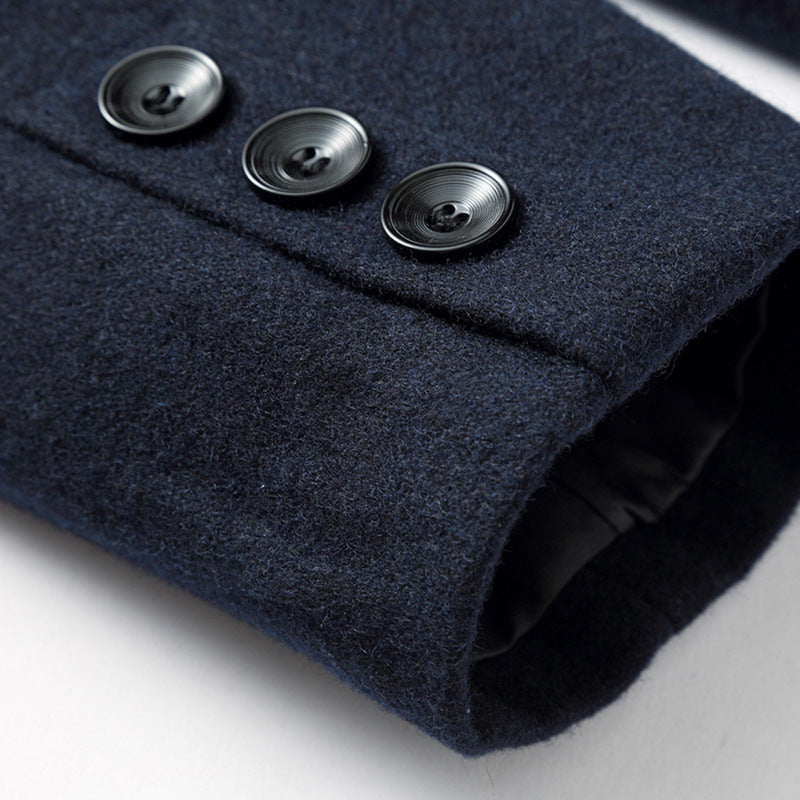 Cappotto Uomo Lana Slim Fit Chiusura Singola Colletto Rever