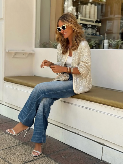 Giacca Bomber Donna Tessuto Strutturato Chiusura Frontale
