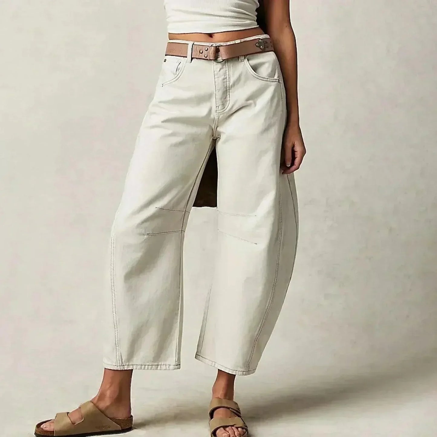 Jeans Donna Vita Alta Vestibilità Larga