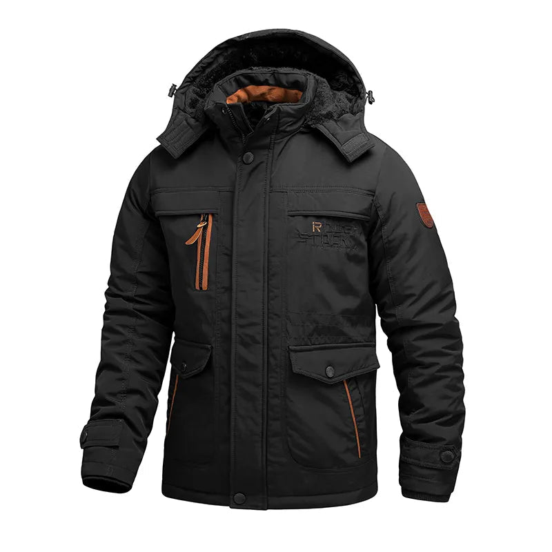 Giacca Invernale Uomo con Cappuccio Staccabile Tessuto Robusto