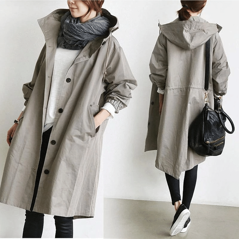 Giacca Invernale Donna con Cappuccio Impermeabile Lunga