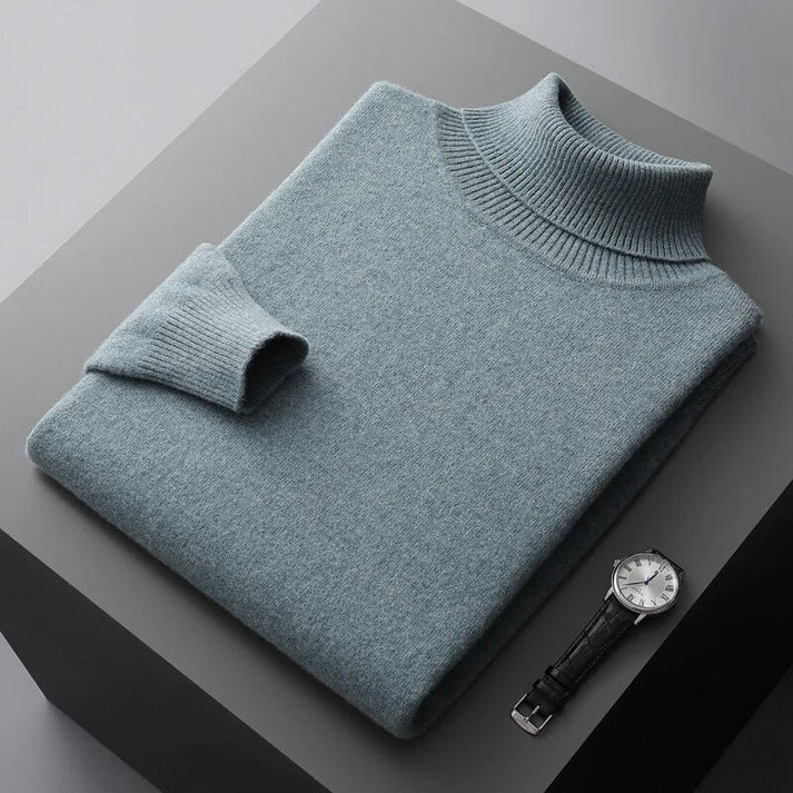 Pullover Uomo Dolcevita con Struttura a Maglia - Brentozzi