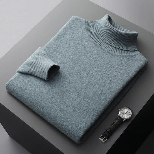 Pullover Uomo Dolcevita con Struttura a Maglia - Brentozzi
