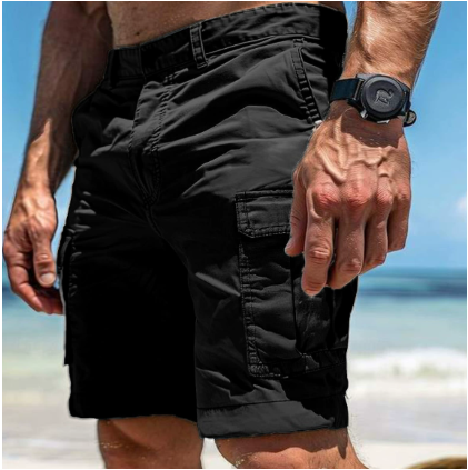 Bermuda Cargo Uomo Tessuto Resistente Tasche Multiple