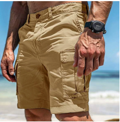 Bermuda Cargo Uomo Tessuto Resistente Tasche Multiple