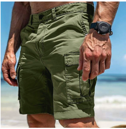 Bermuda Cargo Uomo Tessuto Resistente Tasche Multiple
