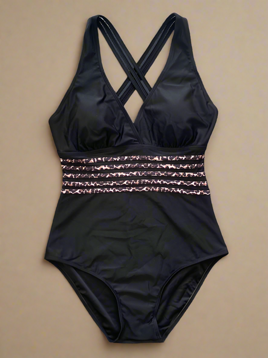Costume da bagno Donna con scollatura profonda e finiture animalier - Vesarelli