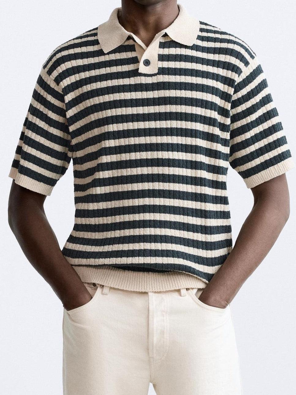Polo Uomo Maglia a Righe Classica