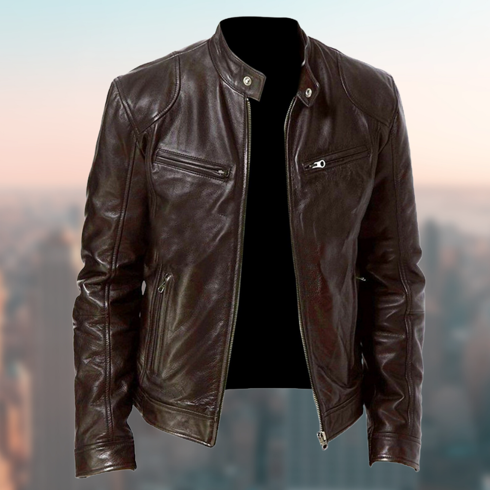 Giacca Uomo in Pelle Elegante Design Classico