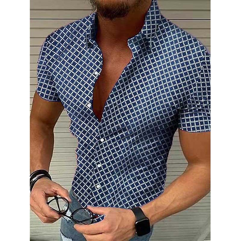 Camicia Uomo Manica Corta Slim Fit