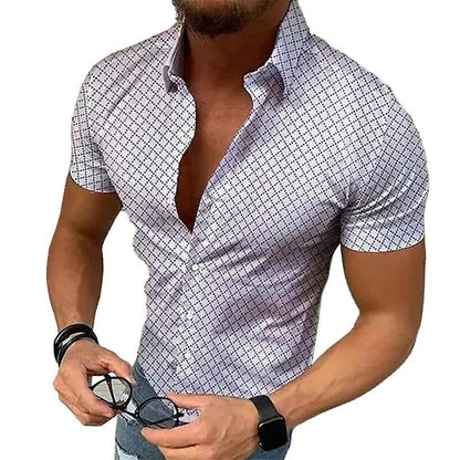 Camicia Uomo Manica Corta Slim Fit