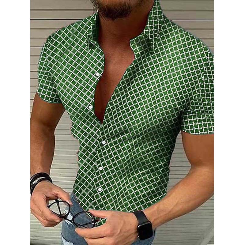 Camicia Uomo Manica Corta Slim Fit