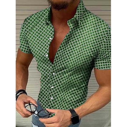 Camicia Uomo Manica Corta Slim Fit
