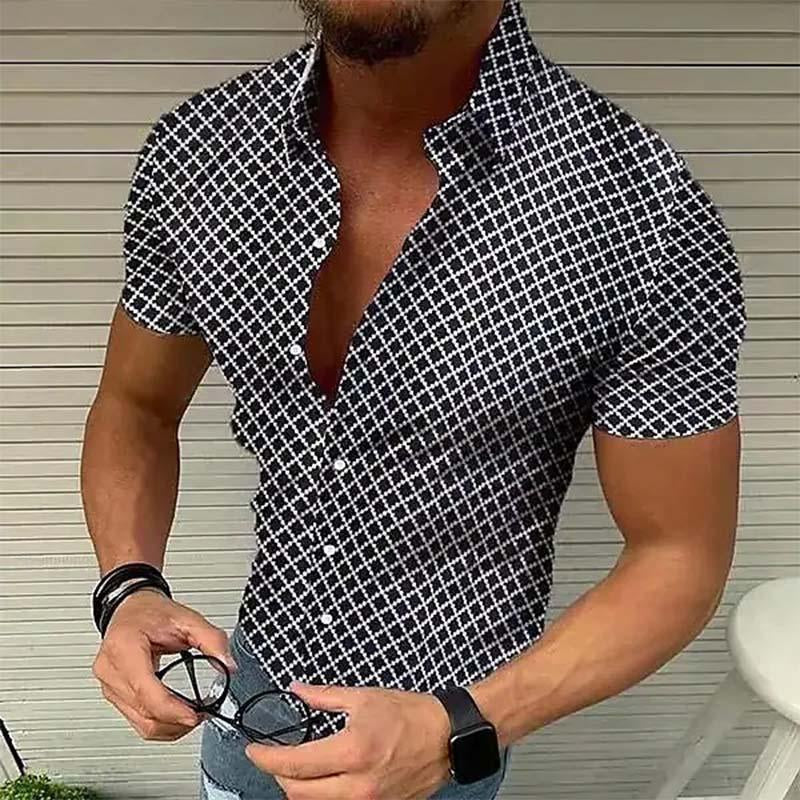 Camicia Uomo Manica Corta Slim Fit