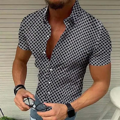 Camicia Uomo Manica Corta Slim Fit