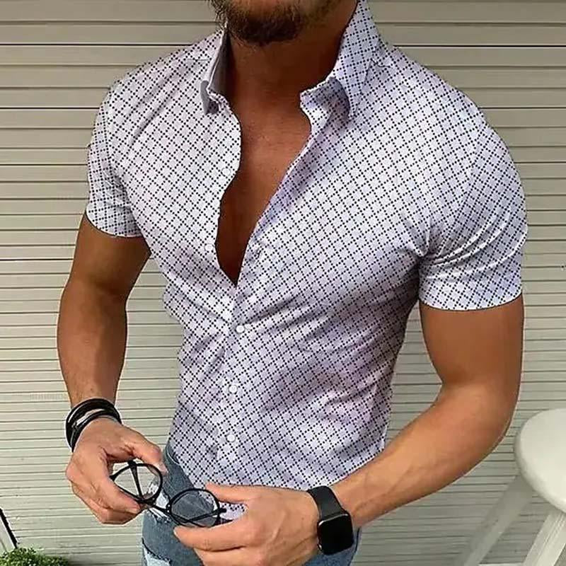 Camicia Uomo Manica Corta Slim Fit
