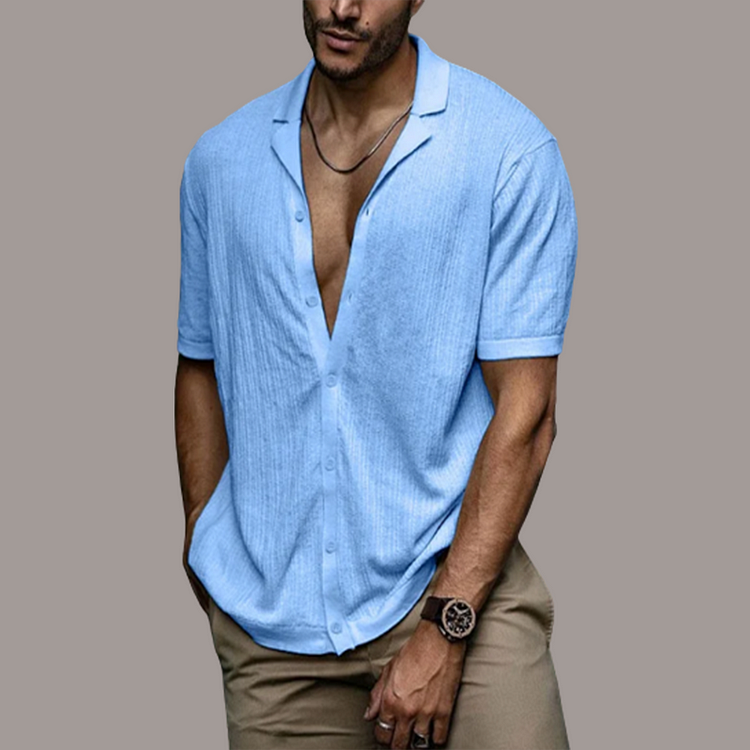Polo Uomo Manica Corta Bottoni Tessuto Leggero Vestibilità Comoda - Brentozzi