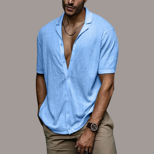 Polo Uomo Manica Corta Bottoni Tessuto Leggero Vestibilità Comoda - Brentozzi