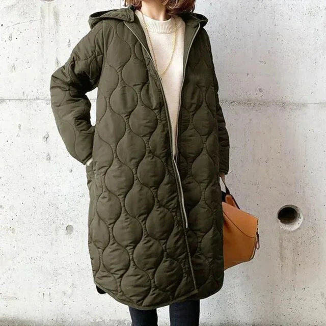 Parka Donna con Cappuccio e Stampa Regular Fit
